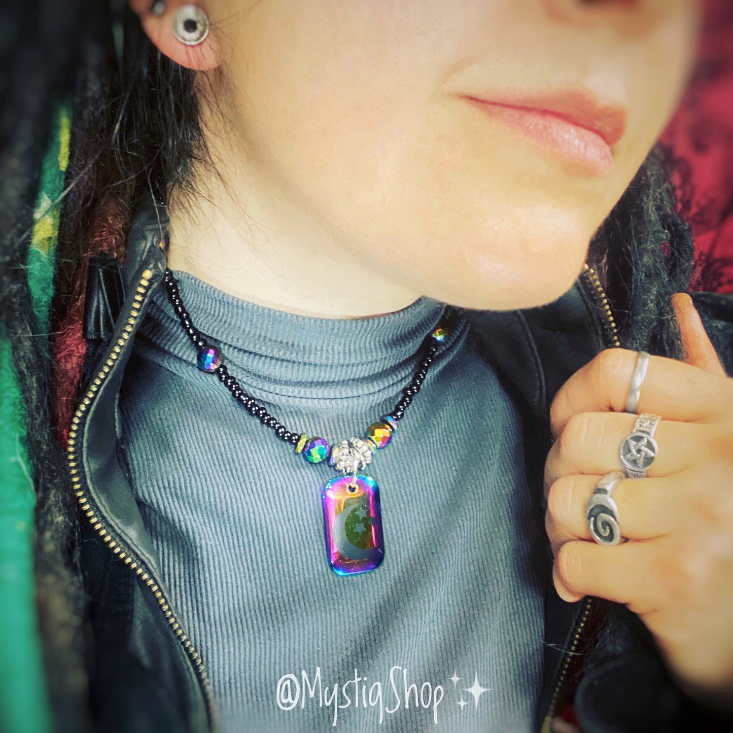 🌈RAINBOW COLLECTION: MOON & STAR NECKLACE