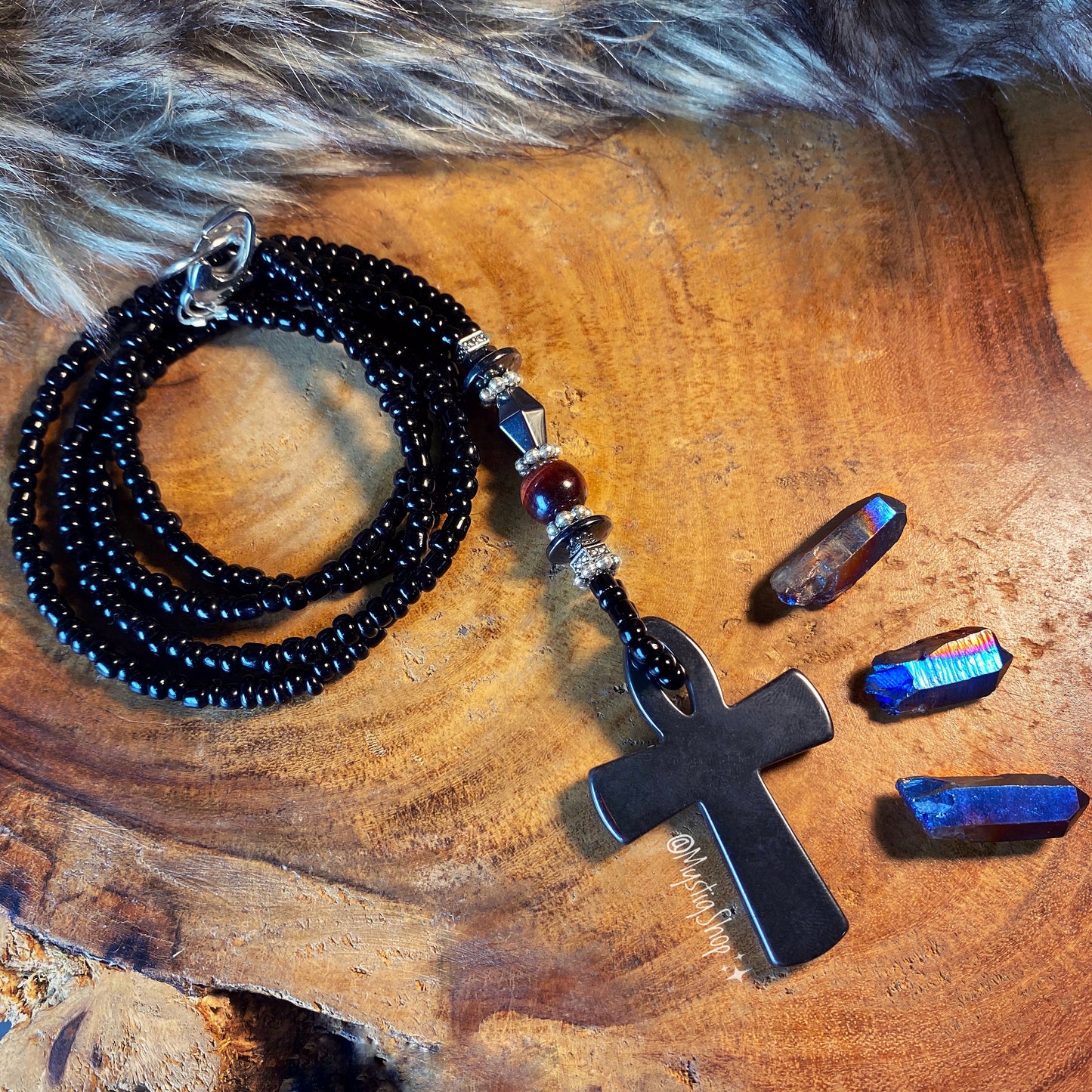 Hematite Ankh Necklace