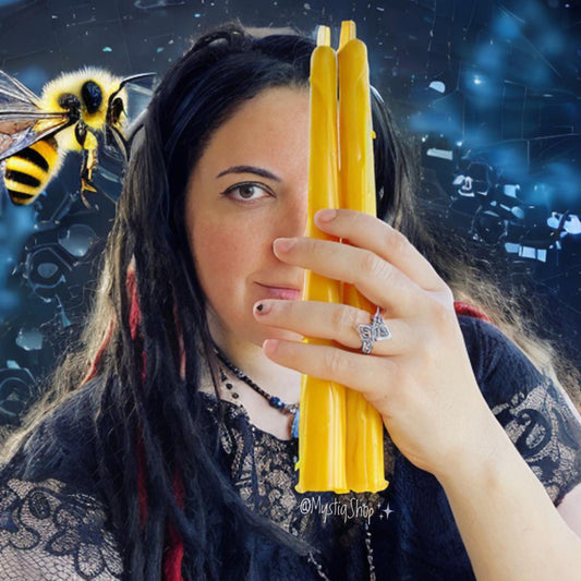 🕯Tall Dripped Taper Beeswax Candle