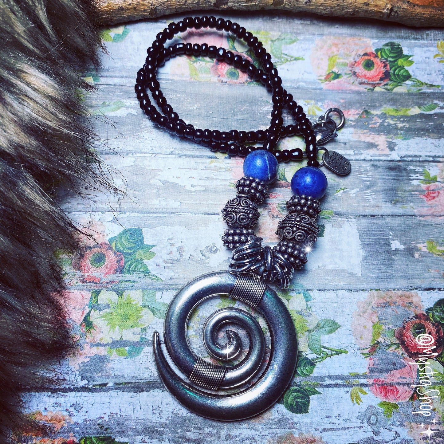 Spiral Lapis Lazuli Necklace