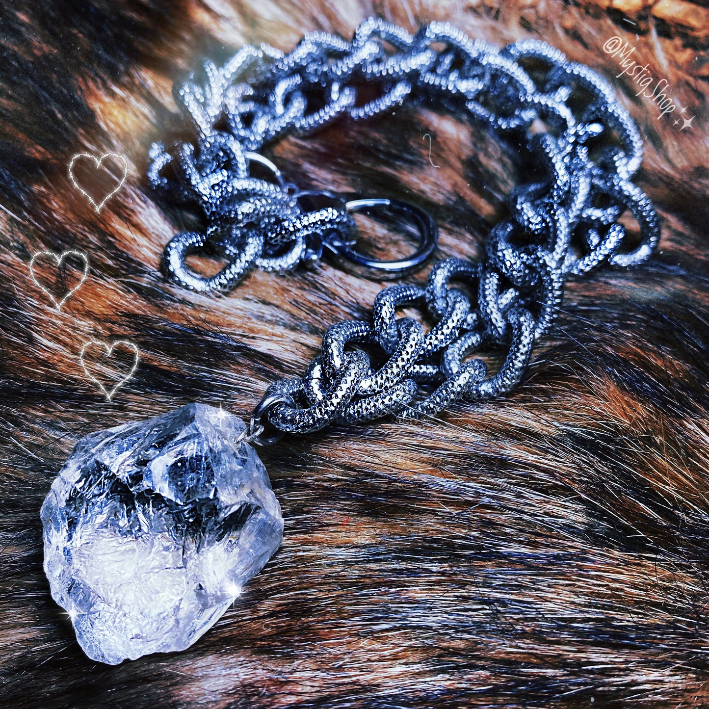 💎Edgy ClearQuartz Chain Necklace