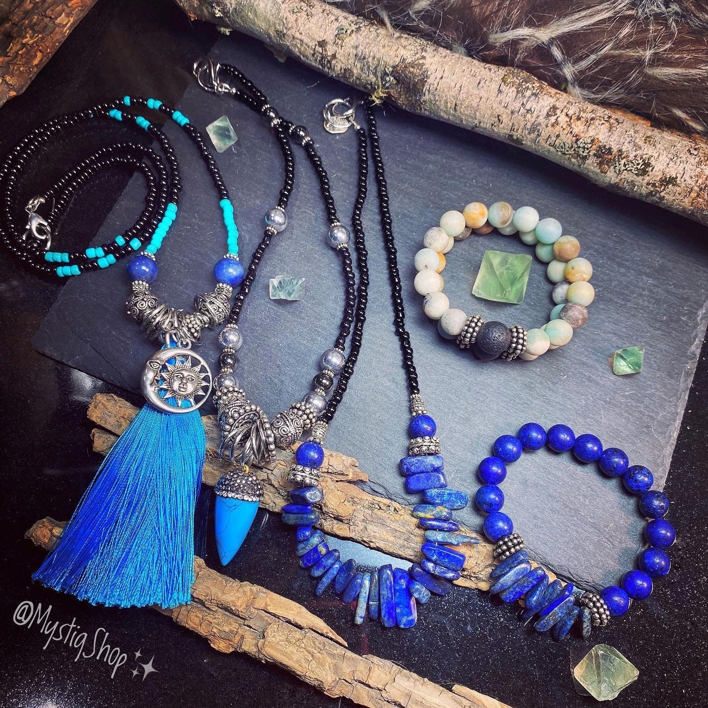 🌙 Moon And Sun LapisLazuli Necklace💙