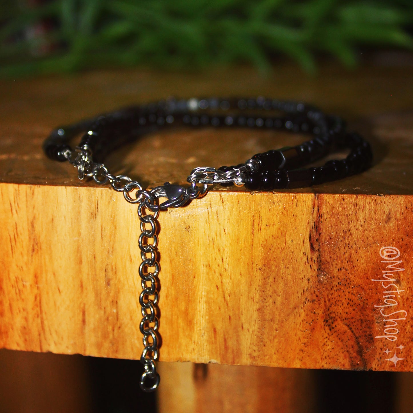 Grounding Hematite Anklet: Hamsa